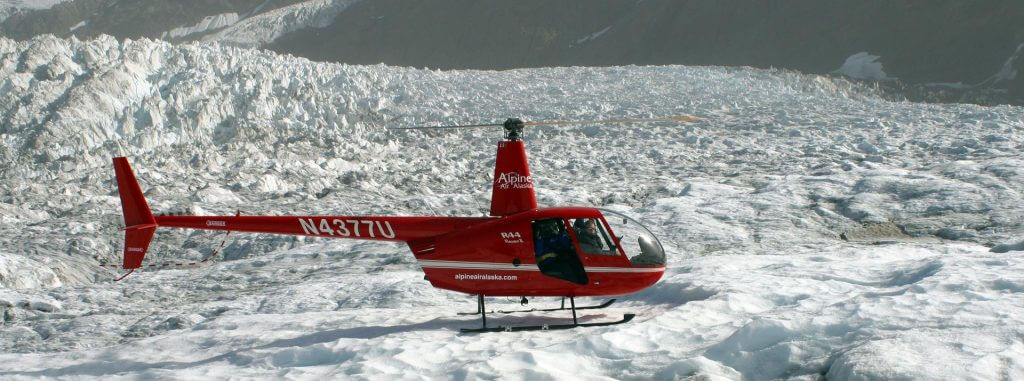 Helicopter on a Glacier