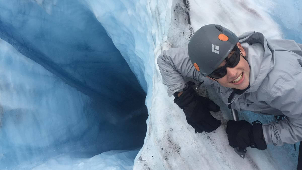 Exploring a Moulin on Spencer Glacier