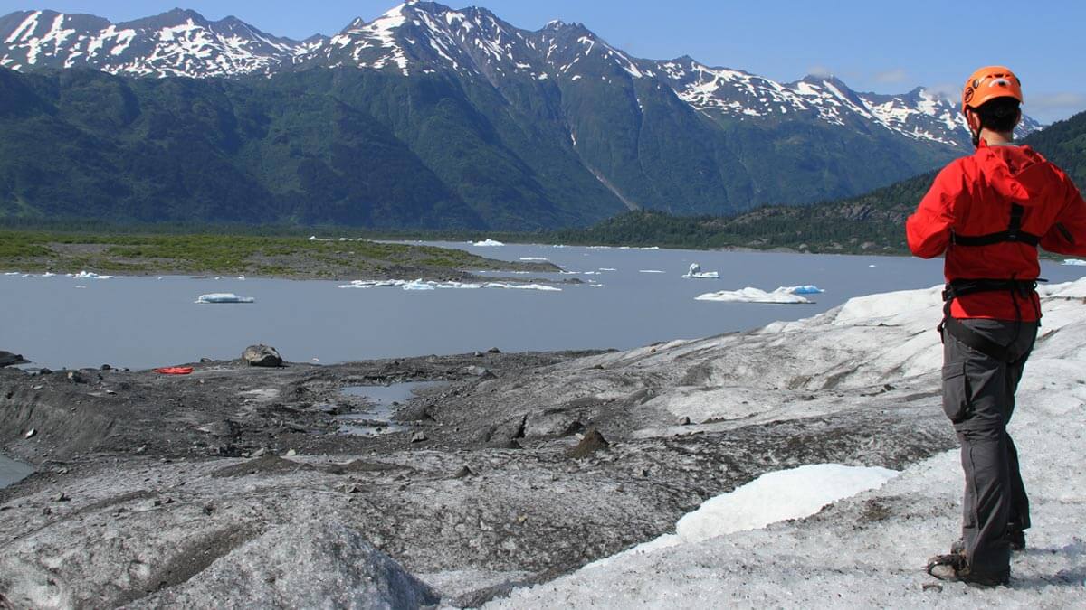 View of Spencer Glacier Lake